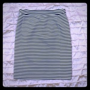 Hawthorne nautical stripe black white skirt S